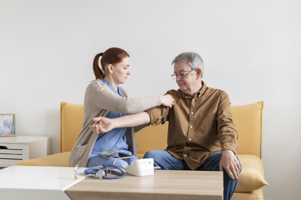 Nurse checking patient